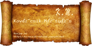 Kovácsik Mátyás névjegykártya